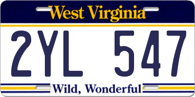 WV license plate 2YL547