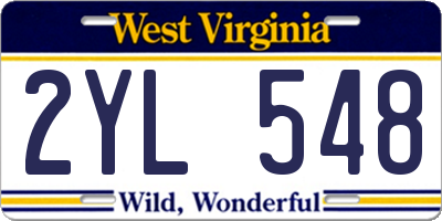WV license plate 2YL548