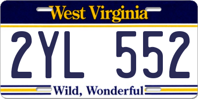 WV license plate 2YL552