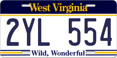 WV license plate 2YL554