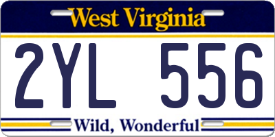 WV license plate 2YL556