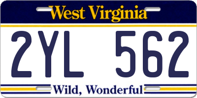 WV license plate 2YL562