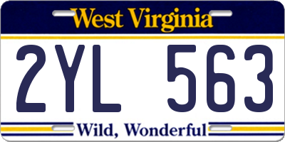 WV license plate 2YL563