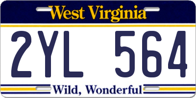 WV license plate 2YL564