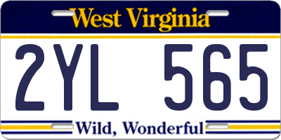 WV license plate 2YL565