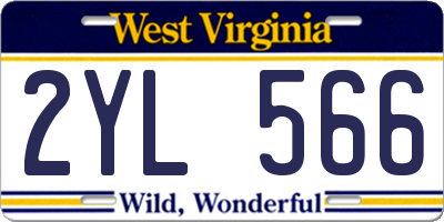 WV license plate 2YL566