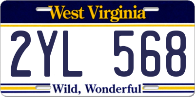 WV license plate 2YL568