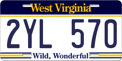 WV license plate 2YL570