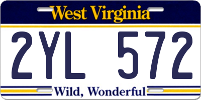 WV license plate 2YL572