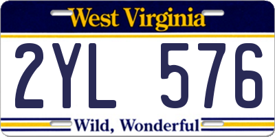 WV license plate 2YL576