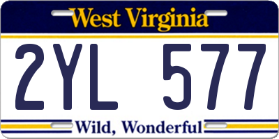 WV license plate 2YL577