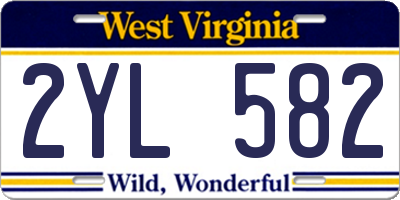 WV license plate 2YL582