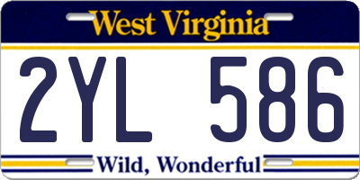 WV license plate 2YL586