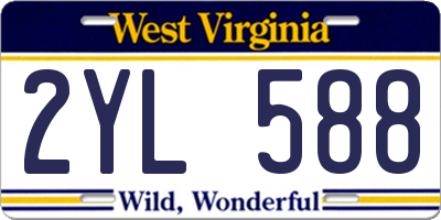 WV license plate 2YL588