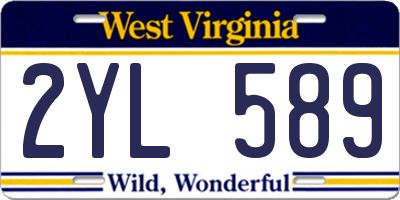 WV license plate 2YL589