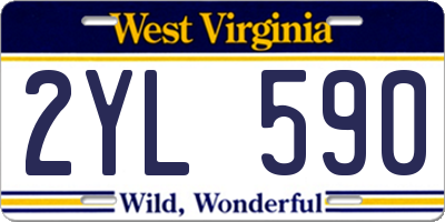 WV license plate 2YL590