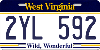 WV license plate 2YL592