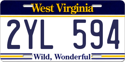 WV license plate 2YL594