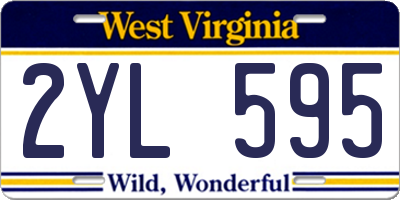 WV license plate 2YL595