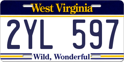 WV license plate 2YL597