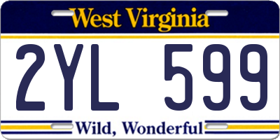 WV license plate 2YL599