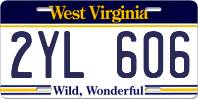 WV license plate 2YL606