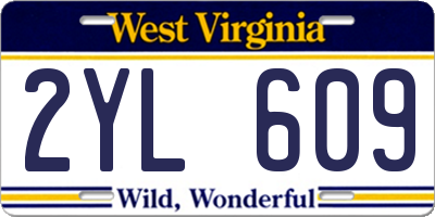 WV license plate 2YL609