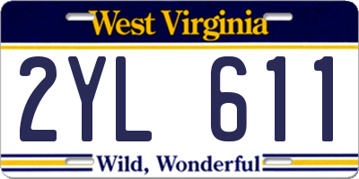 WV license plate 2YL611
