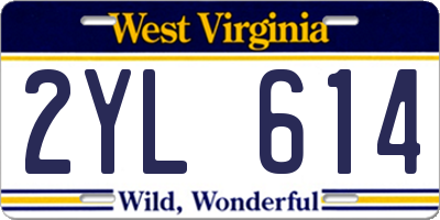 WV license plate 2YL614