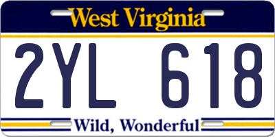 WV license plate 2YL618
