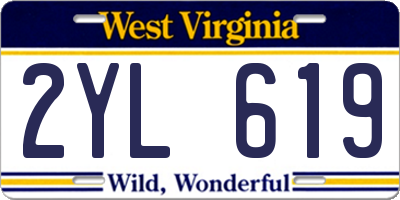 WV license plate 2YL619