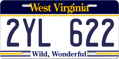 WV license plate 2YL622
