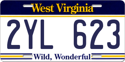 WV license plate 2YL623