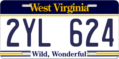 WV license plate 2YL624