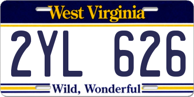 WV license plate 2YL626