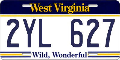 WV license plate 2YL627