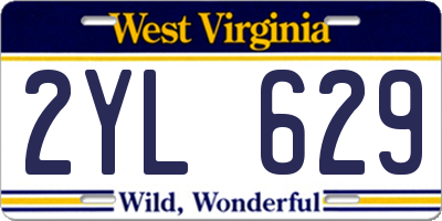 WV license plate 2YL629