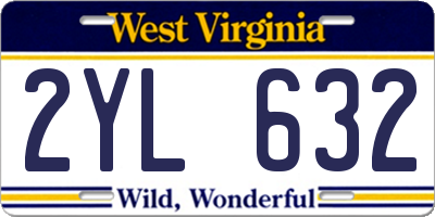 WV license plate 2YL632