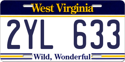 WV license plate 2YL633