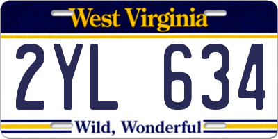 WV license plate 2YL634