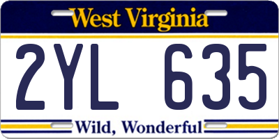 WV license plate 2YL635