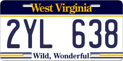 WV license plate 2YL638