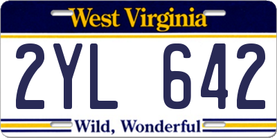 WV license plate 2YL642