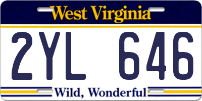 WV license plate 2YL646