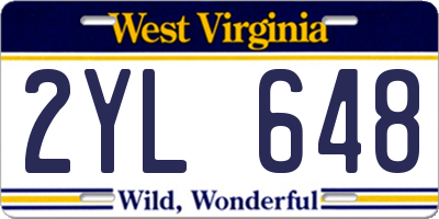 WV license plate 2YL648