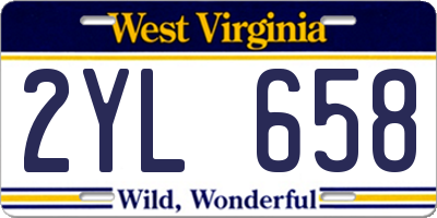 WV license plate 2YL658