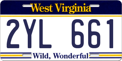 WV license plate 2YL661