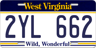 WV license plate 2YL662