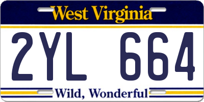 WV license plate 2YL664