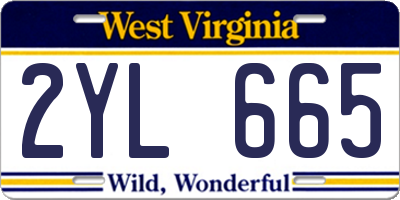 WV license plate 2YL665